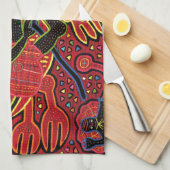 クナインディアンストークブリージングベビーデザイン キッチンタオル (四つ折り)