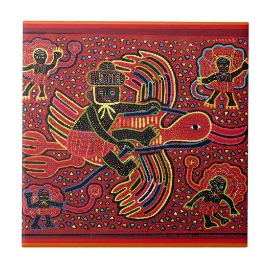 クナインディアンストークブリージングベビーデザイン タイル (正面)