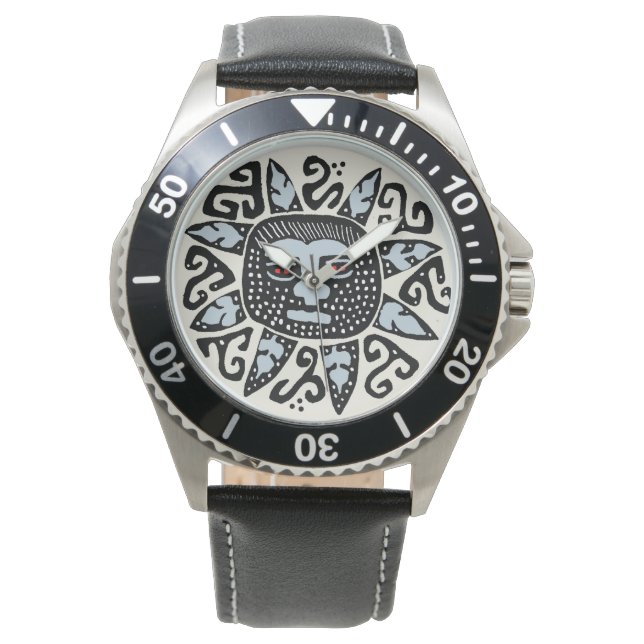 クナインディアンデルソルレザーリストウォッチ 腕時計 (正面)