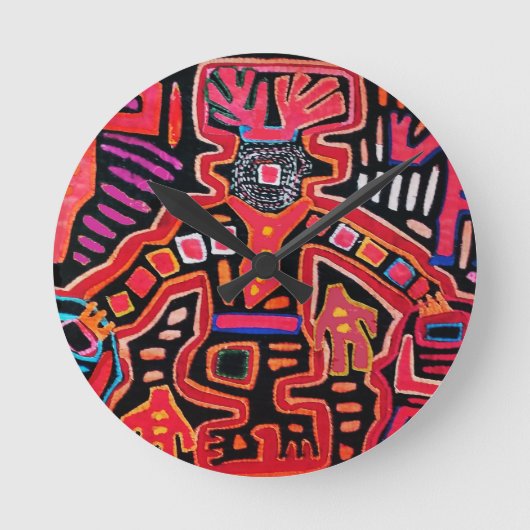 クナインディアントライバルシャーマンとファン ラウンド壁時計 (正面)