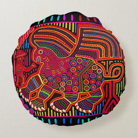 クナインディアンフレンドリードラゴンモラ ラウンドクッション (裏面)