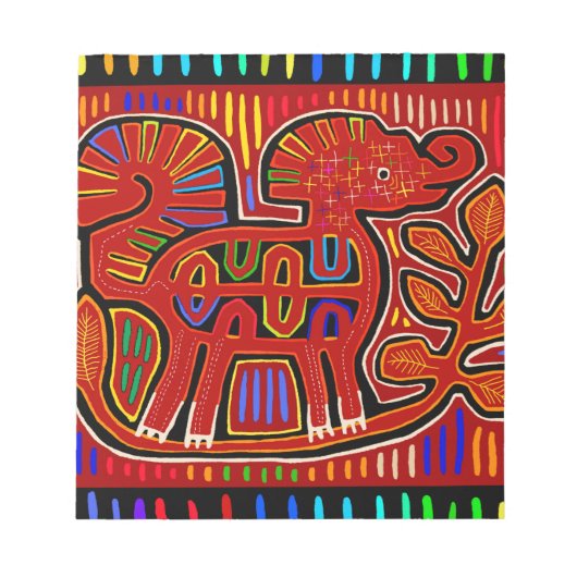 クナインディアンベビーエレファントモラフォークアート ノートパッド (正面)