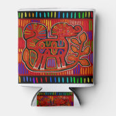 クナインディアンベビーエレファントモラフォークアート 缶クーラー (正面)