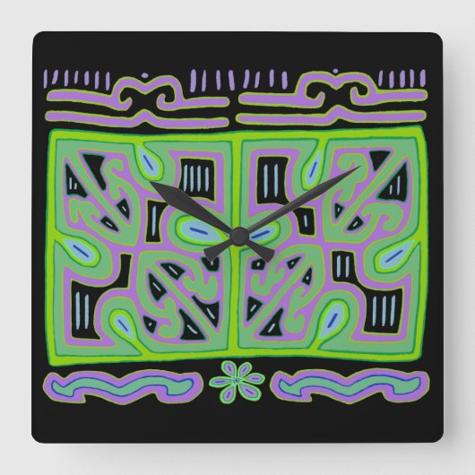 クナインディアンミュージックボックスモラウォールクロック スクエア壁時計 (正面)