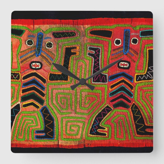 クナインディアンモラにインスパイアされたデザインボールクロック スクエア壁時計 (正面)