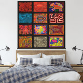 クナインディアンモラコラージュ キャンバスプリント (インサイチュ (寝室))