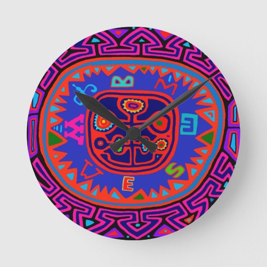 クナインディアンモラコンパス ラウンド壁時計 (正面)