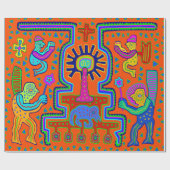 クナインディアンモラ儀式ギフトラップ ラッピングペーパー (フラット)