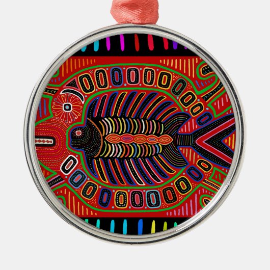 クナインディアンモラ飛んでいるフィッシュ メタルオーナメント (正面)