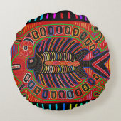 クナインディアンモラ飛んでいるフィッシュ ラウンドクッション (裏面)