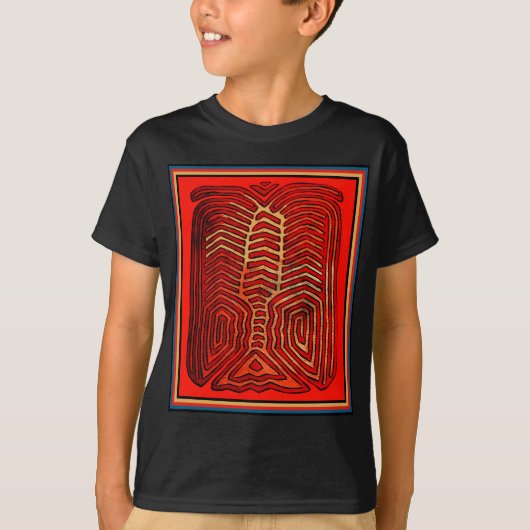 クナ族の部族的なカニの骨格 Tシャツ (正面)