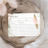 クネアドラブピンクフローラブライダルシャワーレシピカード ノートカード