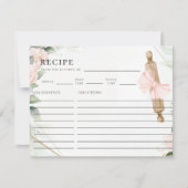 クネアドラブピンクフローラブライダルシャワーレシピカード ノートカード (正面)