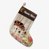 クネクネパーソナライズされたピグファーム スモールクリスマスストッキング (正面 (吊り時))