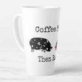 クネクネピグ – コーヒー最初に、ベーコン カフェラテマグ (左アングル)