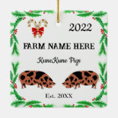 クネパーソナライズされたクネピグファームクリスマス セラミックオーナメント (裏面)