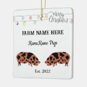 クネパーソナライズされたクネピグファームホワイトクリスマス セラミックオーナメント (左)
