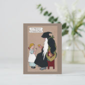 クネヒトルプレヒトヴィンテージドイツのクリスマス民俗学 シーズンポストカード (スタンド正面)