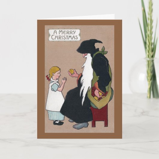 クネヒト・ルプレヒト・ヴィンテージドイツのクリスマス民俗学 シーズンカード (正面)