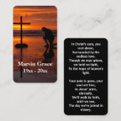 クネールアットクロス海サンセット葬儀祈りの言葉カード 名刺 (正面/裏面)