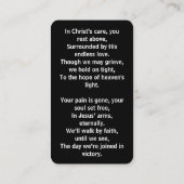 クネールアットクロス海サンセット葬儀祈りの言葉カード 名刺 (裏面)