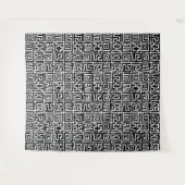 クバスタイルパターン071019 – 白黒 タペストリー (正面(横))