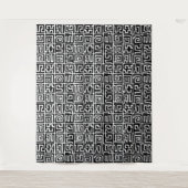 クバスタイルパターン071019 – 白黒 タペストリー (正面)