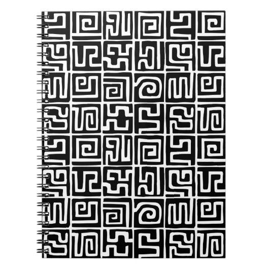 クバスタイルパターン071019 – 白黒 ノートブック (正面)