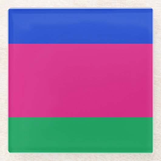 クバン人民共和国旗 ガラスコースター (正面)