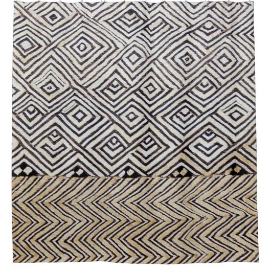 クバ幾何日本のパターン | シャワーカーテン (正面)