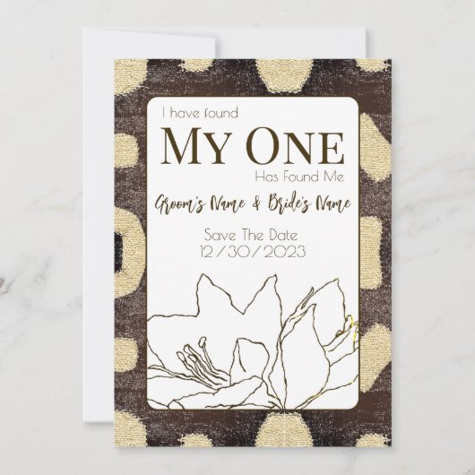 クバ泥の布のパターン部族のアフリカ結婚ズ セーブザデート (正面)