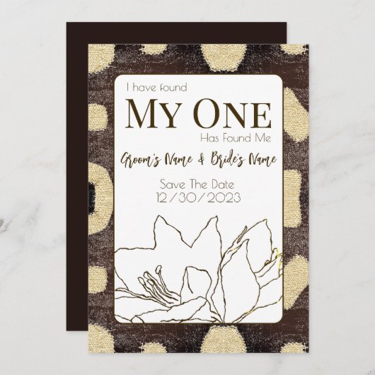 クバ泥の布のパターン部族のアフリカ結婚ズ セーブザデート (正面/裏面)