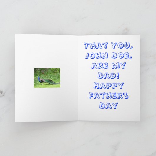 「クパーソナライズされたジャクとし誇りを持ったて」の父親の日札 カード (内部)