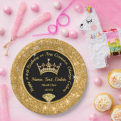 クパーソナライズされたラウンプレート、クイーンテーマパーティー ペーパープレート (パーティー)