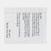 クパーソナライズされたリスマスレター フリースブランケット (正面(横))