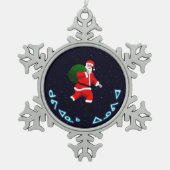 クビアーナックインノヴィアサンタクロース スノーフレークピューターオーナメント (正面)