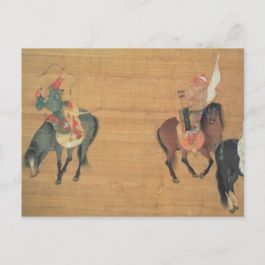 クビライ・カーン(1214-94)狩り(詳細)、元のダイナス ポストカード (正面)