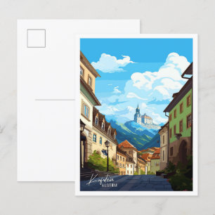クフスタインオーストリアヴィンテージ旅行イラストレーション ポストカード