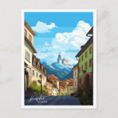 クフスタインオーストリアヴィンテージ旅行イラストレーション ポストカード (正面)