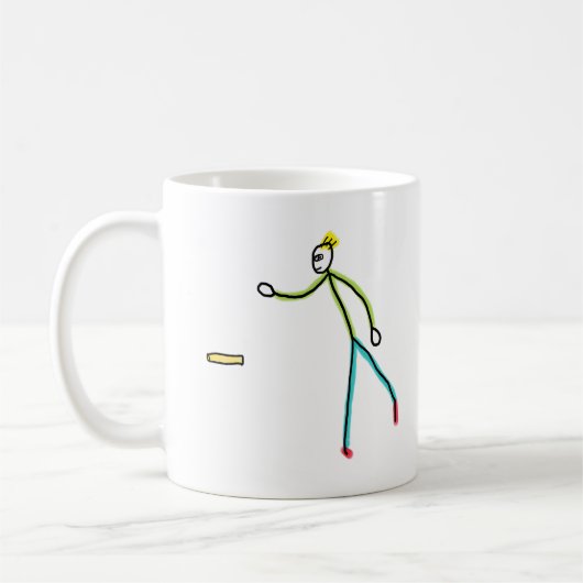 クブブをプレイする棒人間 コーヒーマグカップ (左)