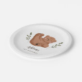 クブ素朴ベア子供の誕生日パーティー ペーパープレート (アングル)