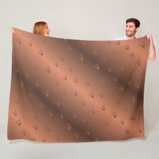 クプファー，ブラウン，クリスマス，ハート,クリスマス，光沢， フリースブランケット (インサイチュ)