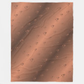 クプファー，ブラウン，クリスマス，ハート,クリスマス，光沢， フリースブランケット (正面)