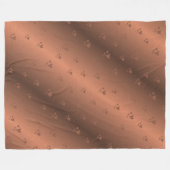 クプファー，ブラウン，クリスマス，ハート,クリスマス，光沢， フリースブランケット (正面(横))