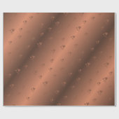 クプファー，ブラウン，クリスマス，ハート,クリスマス，光沢， ラッピングペーパー (フラット)