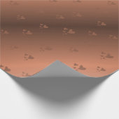 クプファー，ブラウン，クリスマス，ハート,クリスマス，光沢， ラッピングペーパー (角)