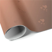 クプファー，ブラウン，クリスマス，ハート,クリスマス，光沢， ラッピングペーパー (ロールコーナー)