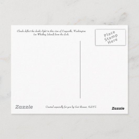 「クペヴィルの曇り夕暮れ」はがき ポストカード (裏面)