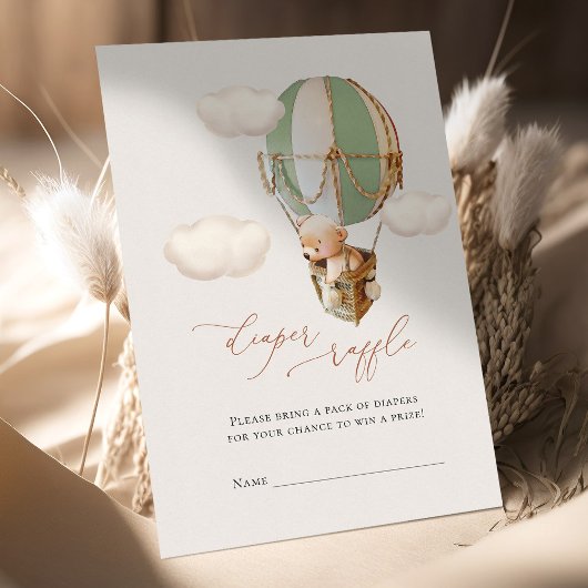 クマおむつラッフルチケットエンクロージャカード エンクロージャーカード