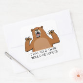 クマおもしろいはドーナツがあると言われた スクエアシール (封筒)